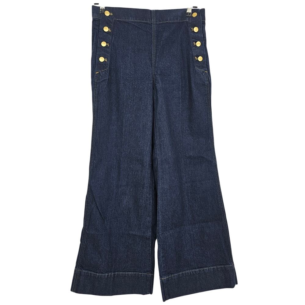 J. Crew Womans size 27 Petite 1996 Sailor Denim Jean Trouser Dark Blue CC573 NEW